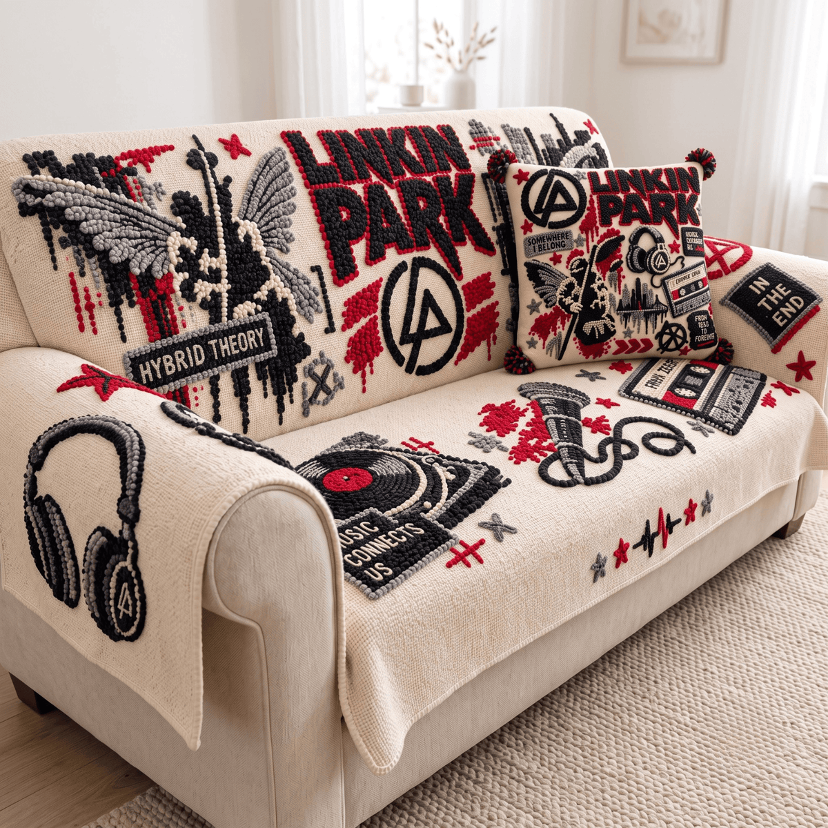 LKP Tufted Sofa Cover & Pillow Set NTKO