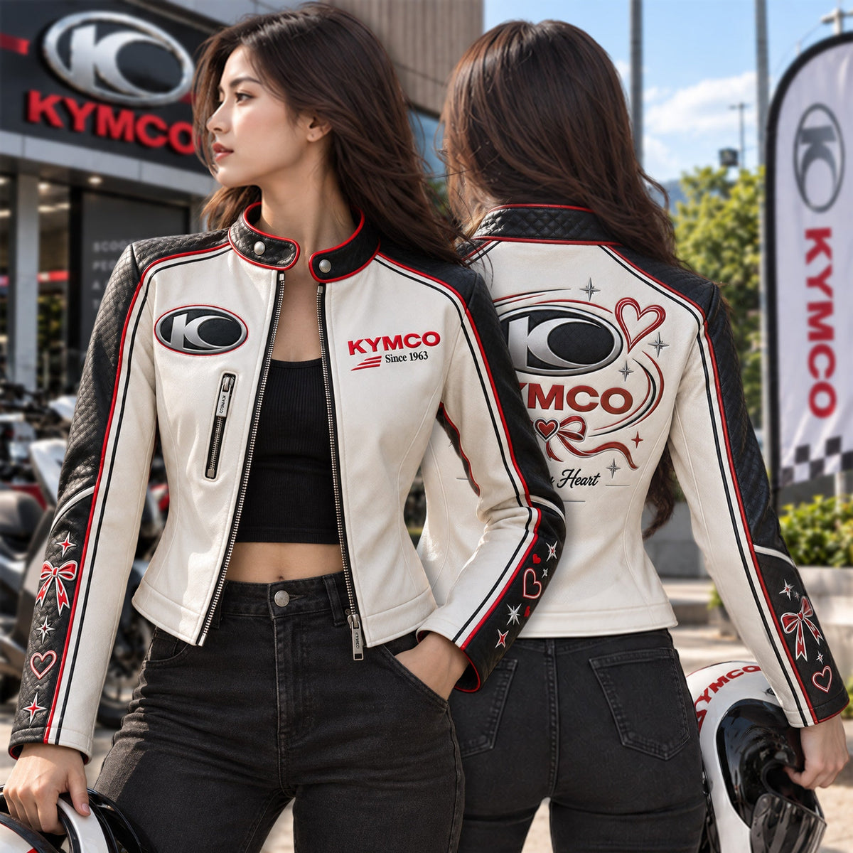 Premium KYC Cropped Leather Zipper Jacket PVNA