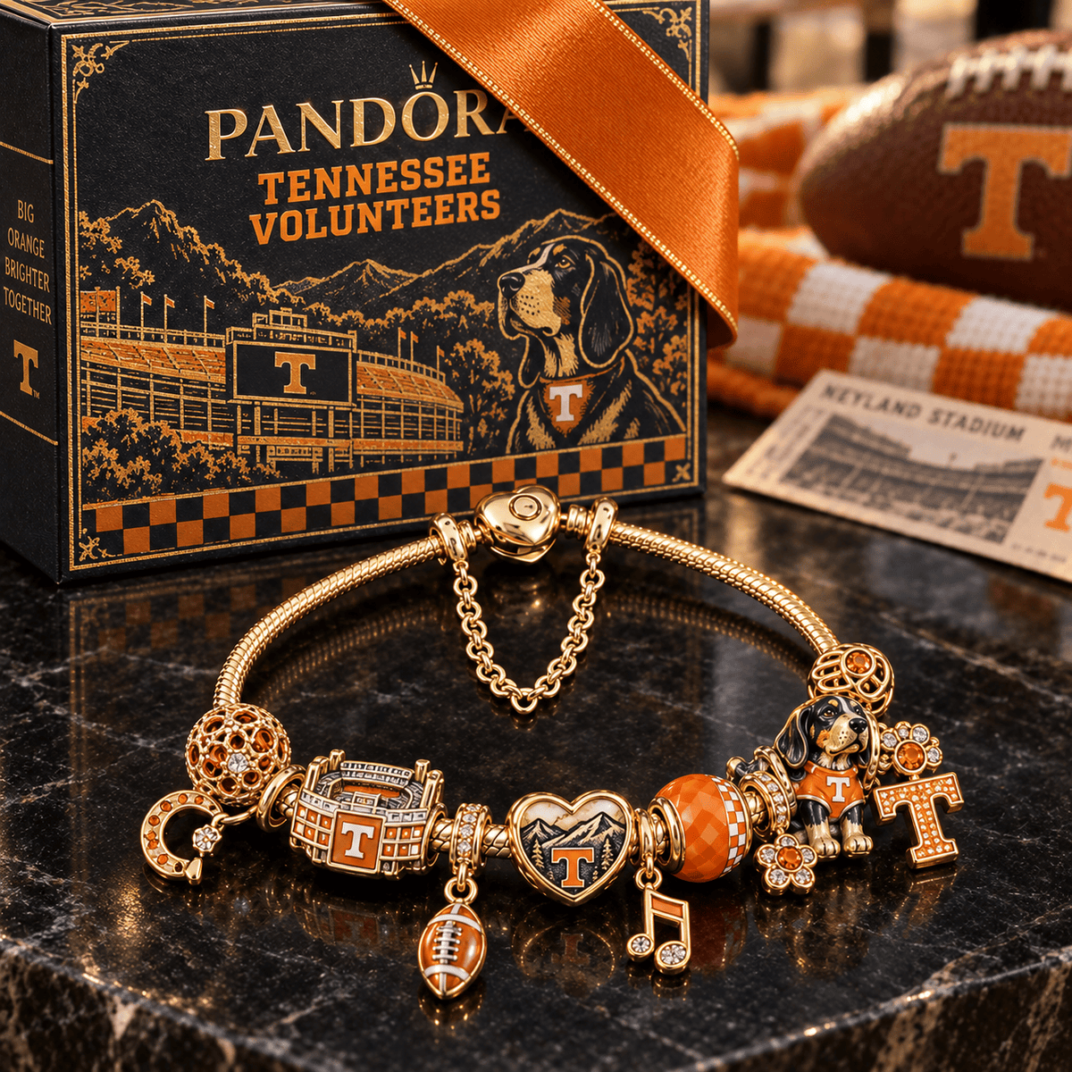 TVF Gold Charm Bracelet Set PTKL