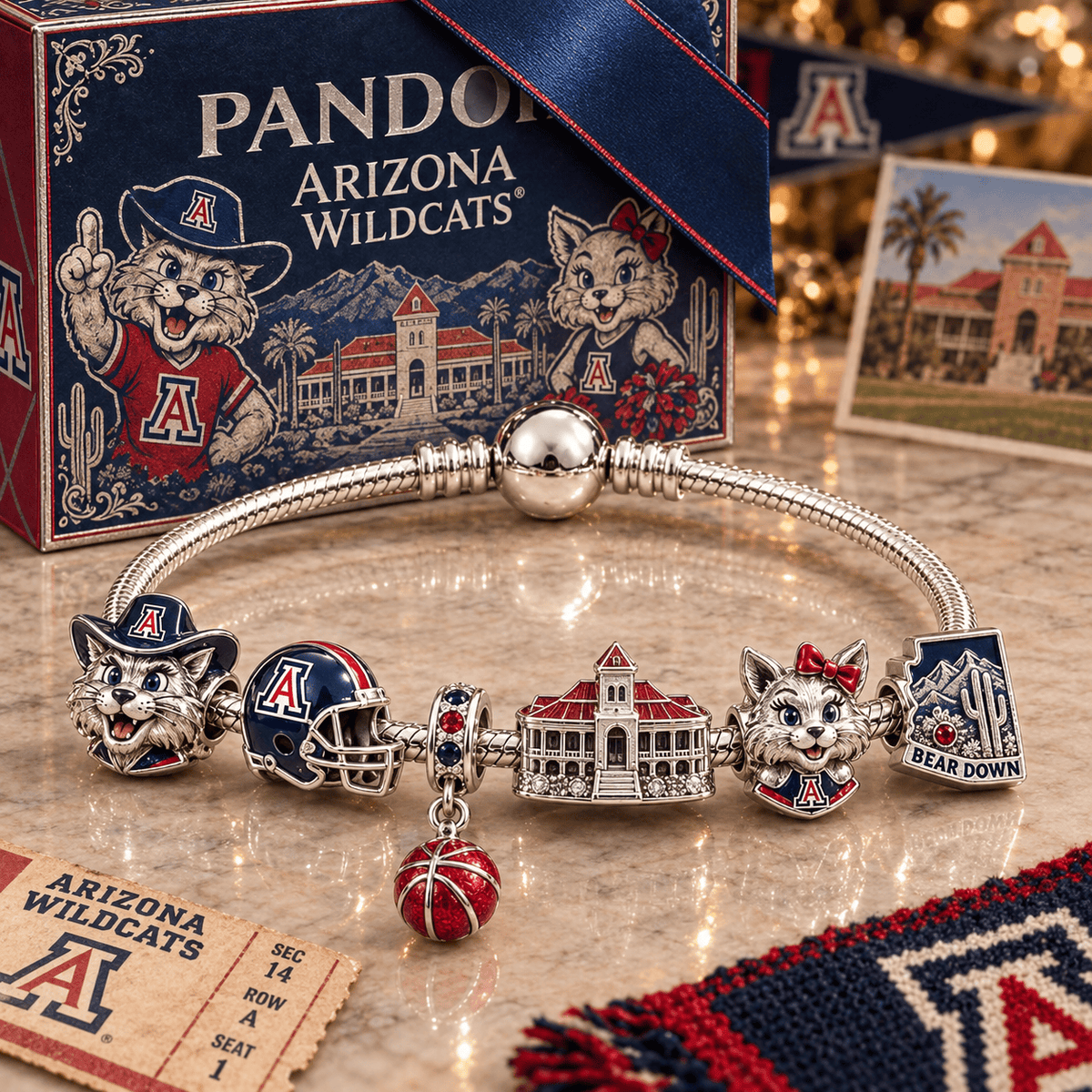 AWC Silver Charm Bracelet Set PTKL