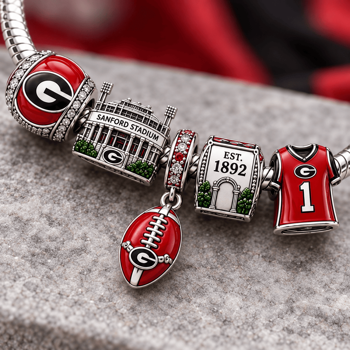 GGBD Silver Charm Bracelet Set PTT