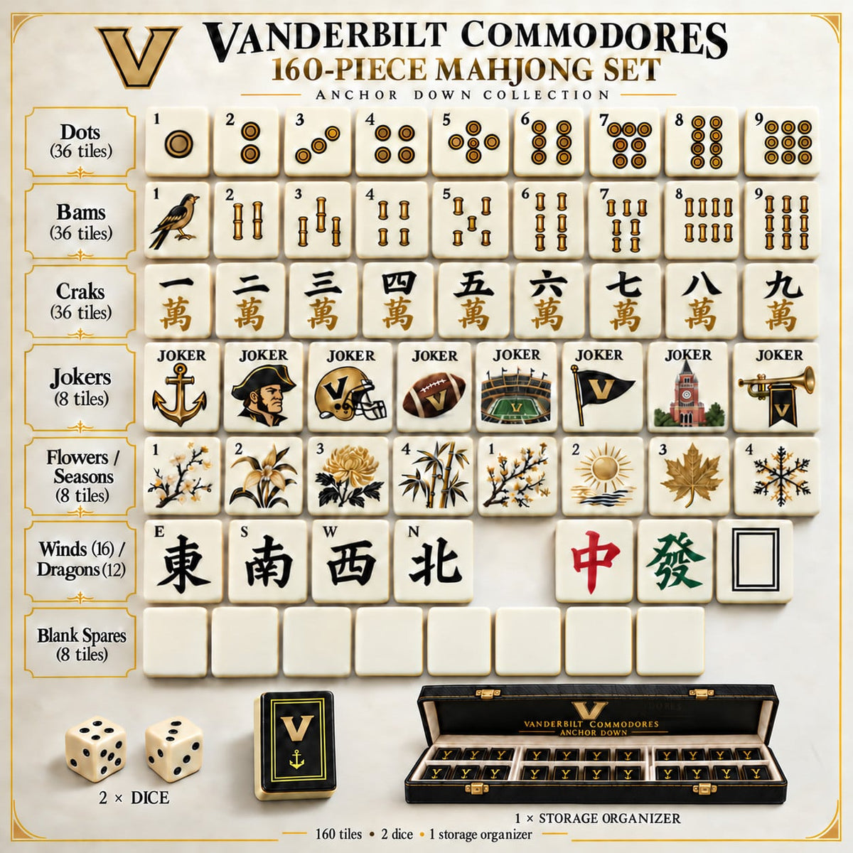 Premium VDBC Mahjong Tiles Set TNSM