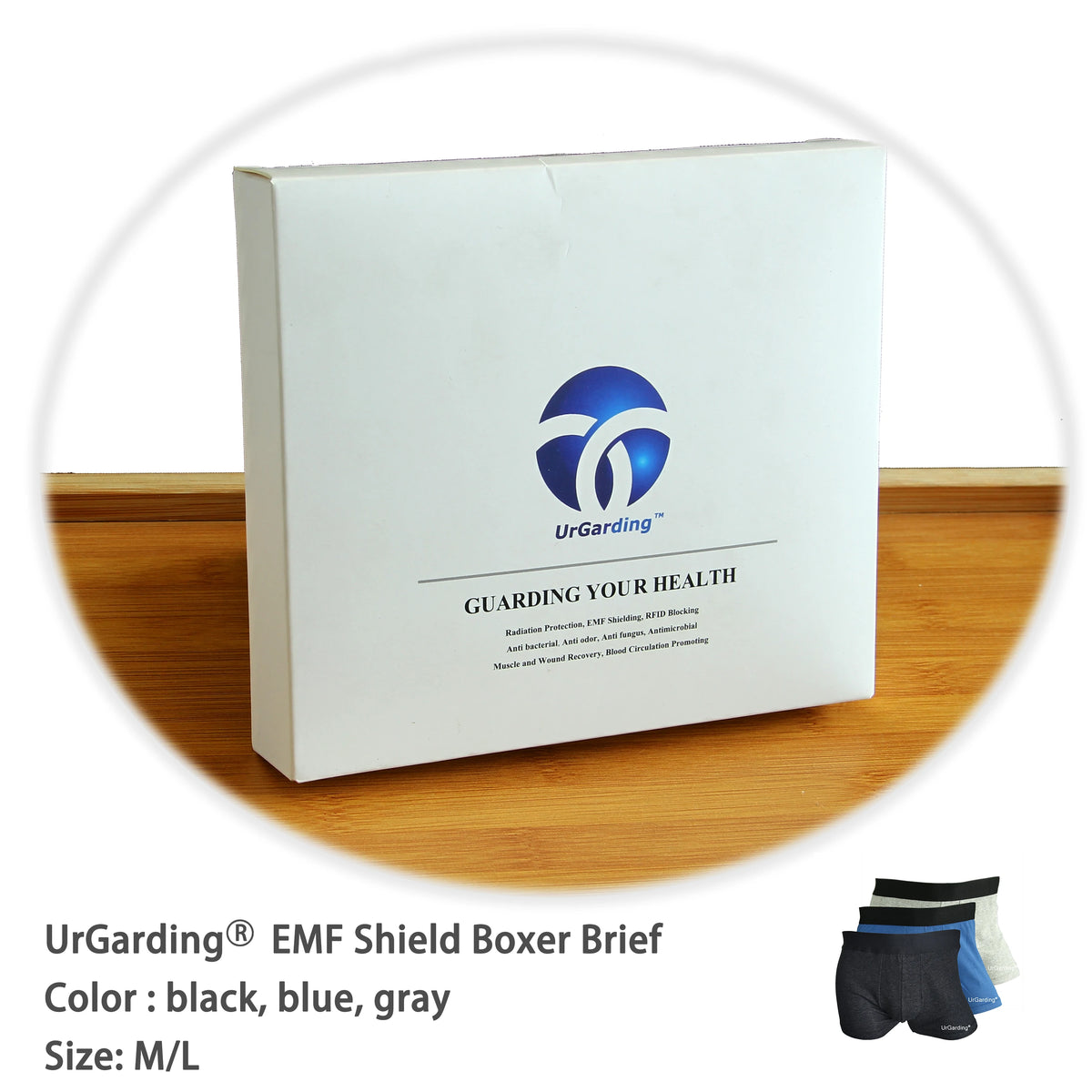 UrGarding Naturally Antimicrobial Wireless Radiation Blocked EMF Shielding Faraday Men's Underwear